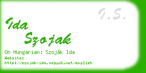 ida szojak business card