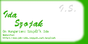 ida szojak business card